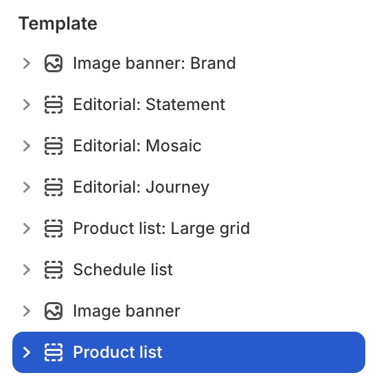Product list