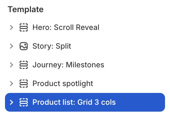 Product list: Grid 3 cols