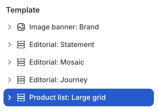 Product list: Large grid