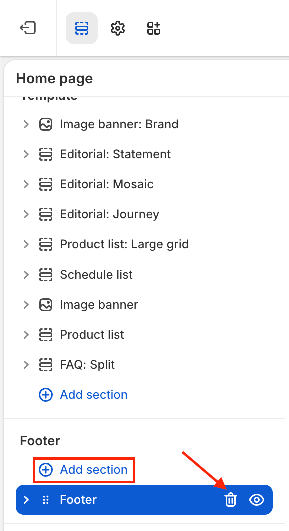 remove footer